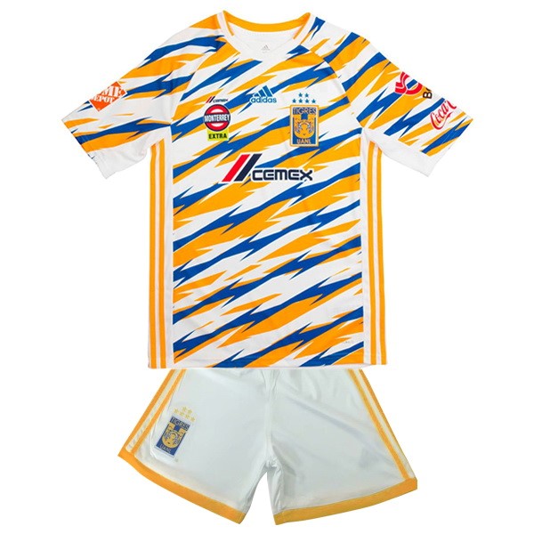 Camiseta Tigres UANL Tercera equipo Niños 2019-20 Blanco Amarillo